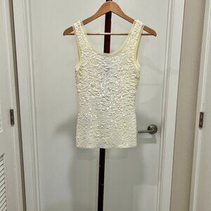 BCBG - Sequin "Nora" Sleeveless Top Size XS - White